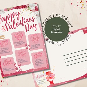 Valentinstag Diffuser Rezept Postkarte mit Diffuser Teaser Labels - Sofort Download - Young Living - Happy Mail - Printable