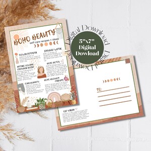 Boho Beauty Self Care DIYs & Recipes Essential Oils Postcard - Download - Young Living - Happy Mail - Oily Marketing Tools