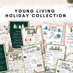 Colección de postales navideñas - Tarjeta de receta difusora - Boho - Descarga instantánea - Imprimible - Young Living - Happy Mail