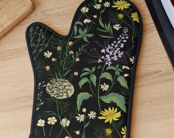 Woodland Floral Oven Mitt | Wildflower Oven Glove | Woodland Kitchen Decor | Cottagecore Oven Mitt | Cottagecore Kitchen Decor