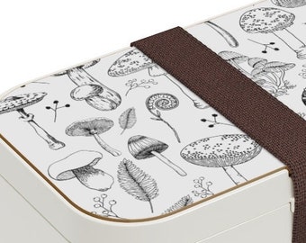 Mushroom Bento Box | Cottagecore Bento Box | Mushroom Lunch Accessories | Witchy Bento Box | Toadstool Aesthetic Bento Box | Dark Ac
