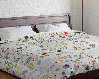 Wildflower Comforter | King Comforter | Cottagecore Comforter | Kitchen Witch Comforter | Cottagecore Bedding | Cottagecore Decor | Floral