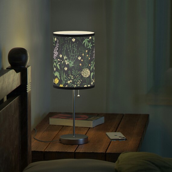 Woodland Wildflower Lamp Floral Desk Lamp Cottagecore Table Lamp