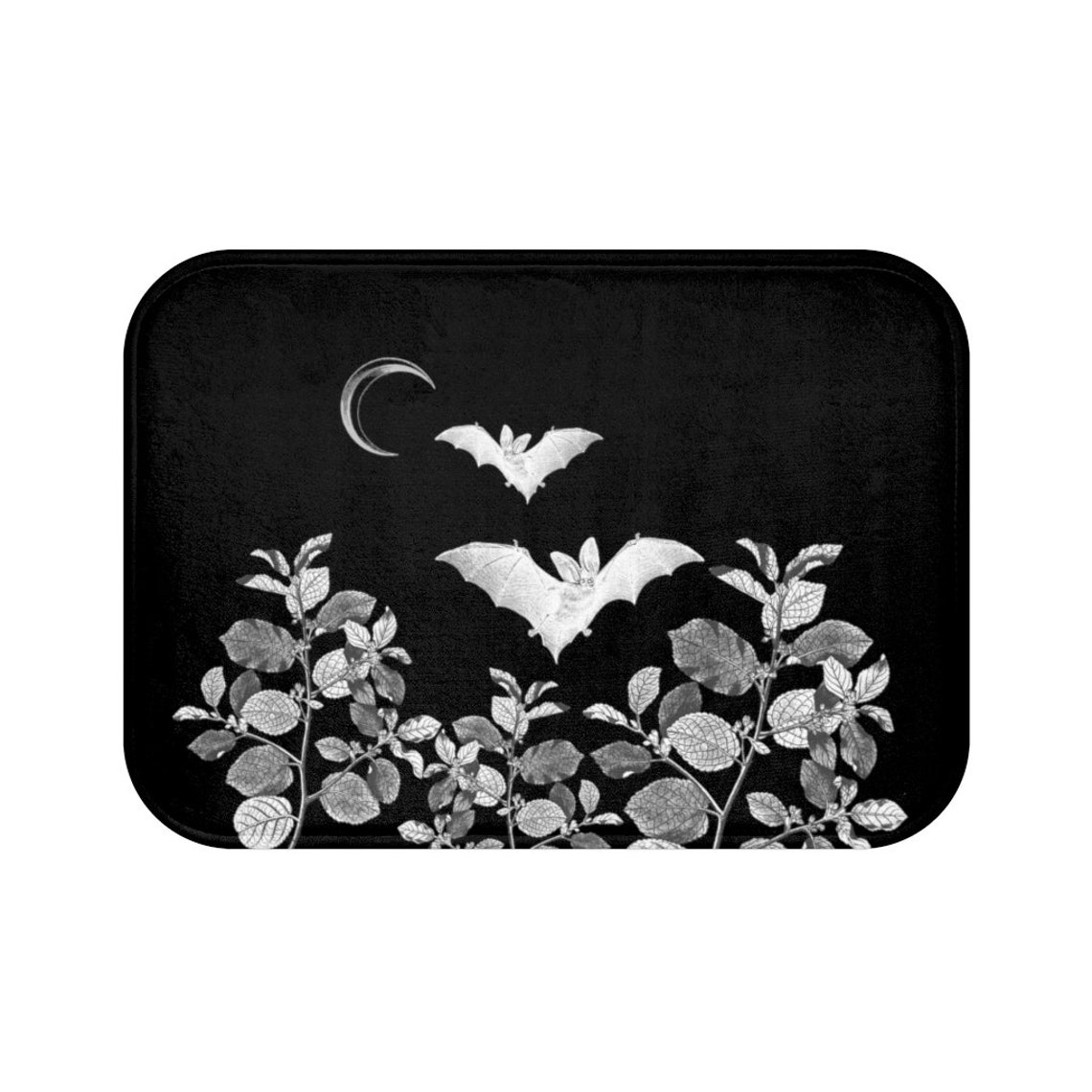 Goth Bat Bath Mat Gothic Bathroom Decor Goth Moth Rug Etsy