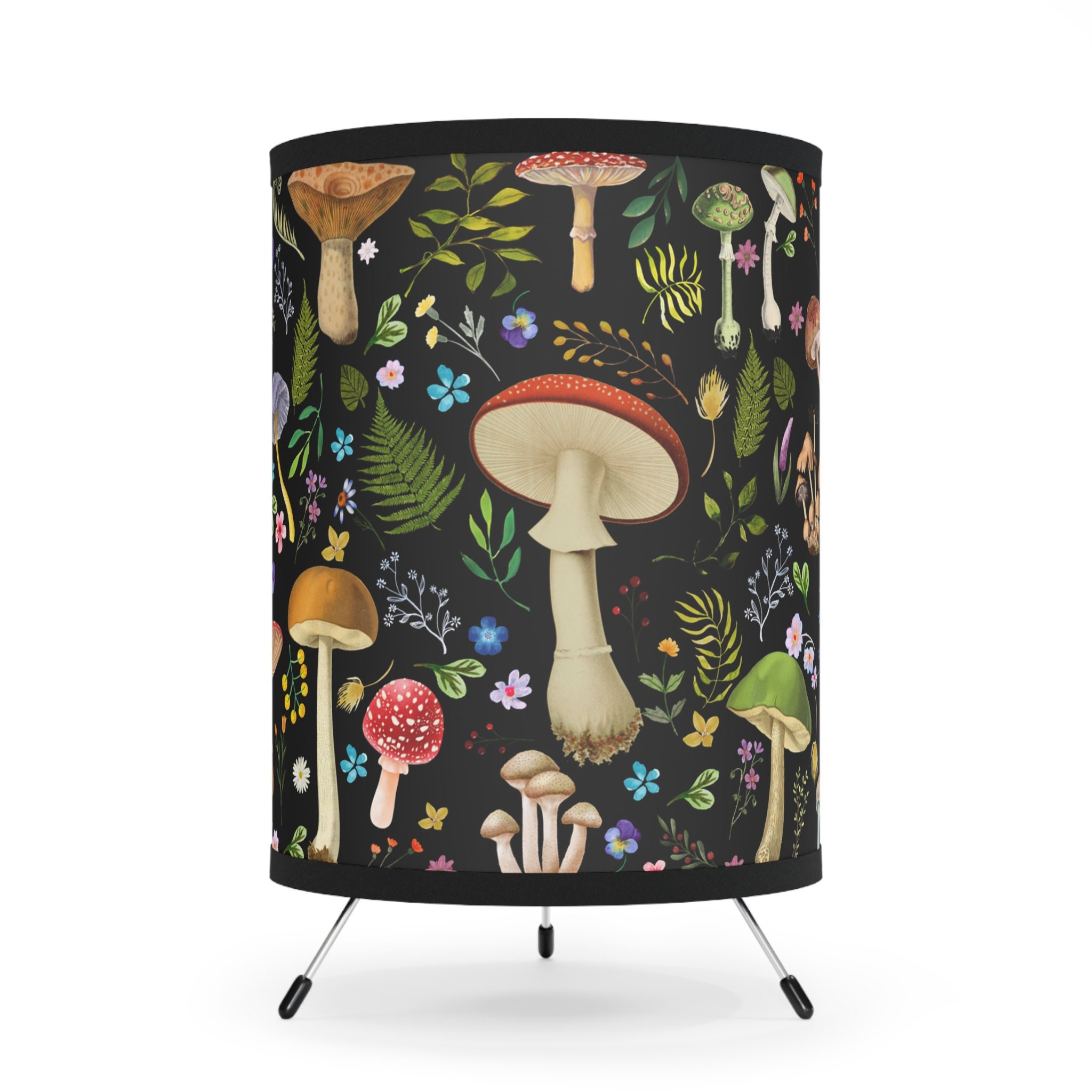 lampe trépied champignon | lampe de chevet chambre à coucher des bois