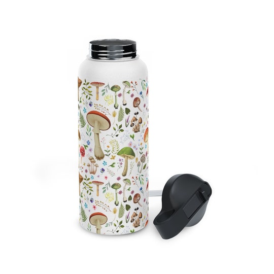 Disover Mushroom Water Bottle | Stainless Steel Water Bottle | Sports Lid Water Bottle | Insulated Water Bottle