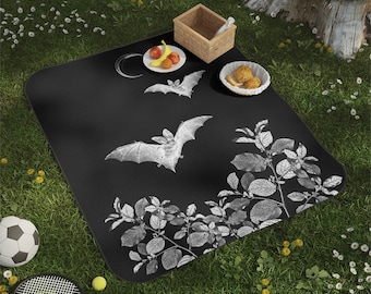 Goth Bats Picnic Blanket | WItchy Picnic Blanket | Gothic Picnic Blanket | Horror Aesthetic | Halloween Picnic Blanket | Goths Picnic