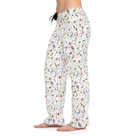 Bird Lover Women s Pajama Pants Bird Watcher Lounge Pants Bird Lover Pj Bottoms Woodland Birds Pajama Pants Woodland Pjs Etsy UK