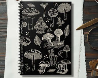 Carnet de notes champignon | Journal Cottagecore | Carnet de notes sombre Academia | Journal des sorcières | Journal de scénarisation Manifestation | Cadeau champignons