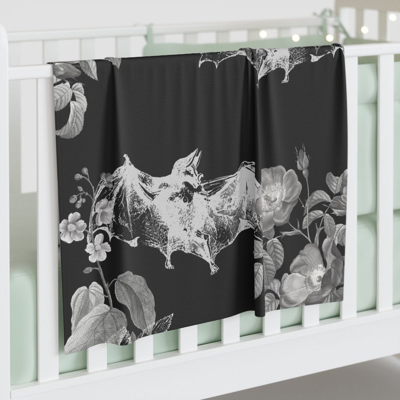 Goth Bat Baby Blanket Goth Baby Swaddle Blanket Goth Crib Etsy