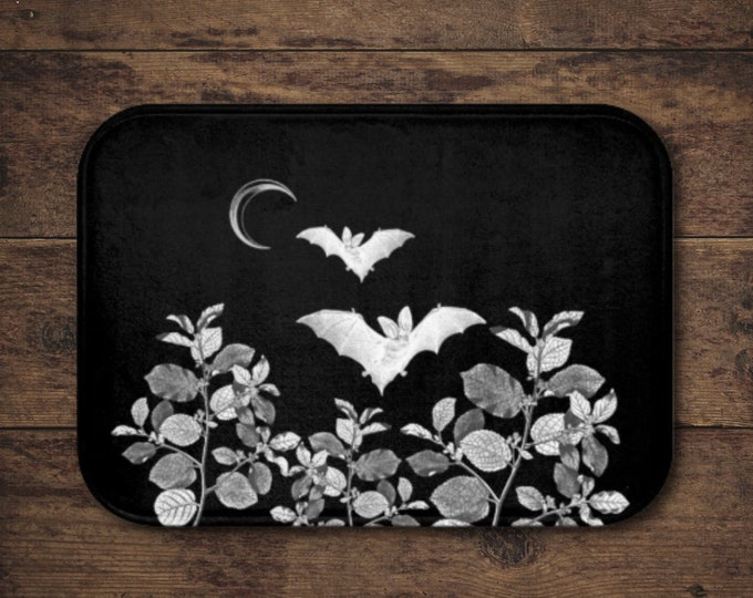 Goth Bat Bath Mat | Gothic Bathroom Decor | Goth Moth Rug | Goth ...