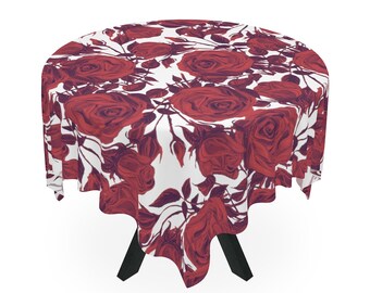 Goth Rose Tablecloth | Gothic Red Rose Tablecloth | Gothic Roses Tablecloth | Goth Kitchen | Romantic Tablecloth | Goth Home Decor