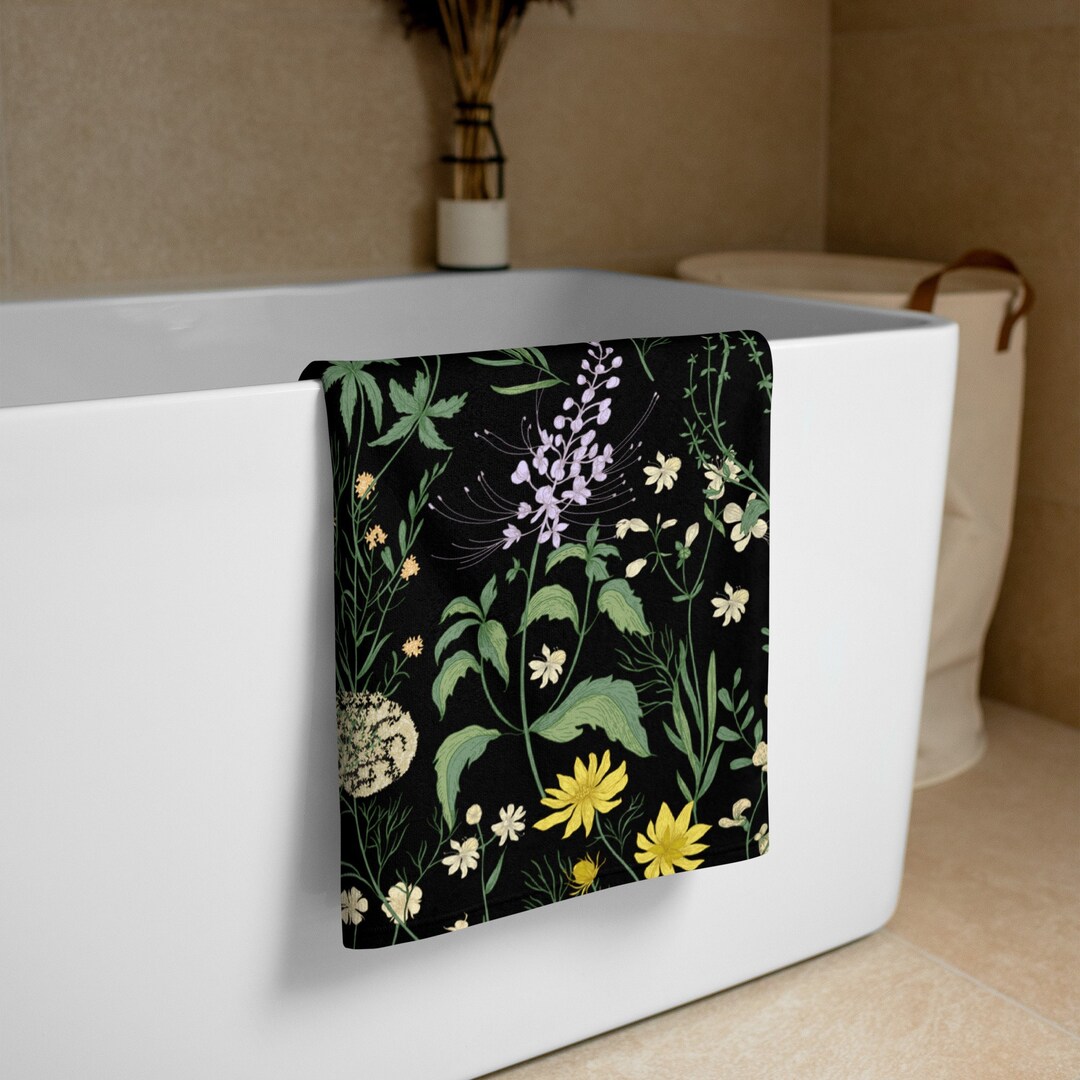 Woodland Wildflower Beach Towel Woodland Floral Beach Towel Wildflower Meadow Towel Etsy