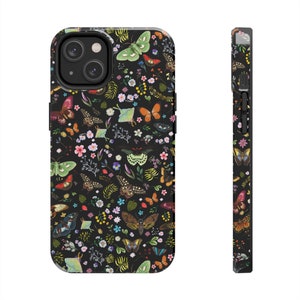 iPhone 14 Butterfly Phone Case | Tough Phone Case | Aesthetic Cottagecore | Moths Phone Case | Woodland Theme Phone Case