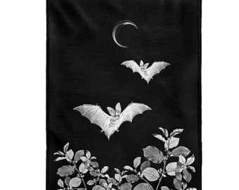 Goth Bat Throw Blanket | Gothic Decor | Throw | Vampire Bat Blanket | Gothic Bedroom | Dark Cottagecore | Gothic Bedding | Horror Aesthetic