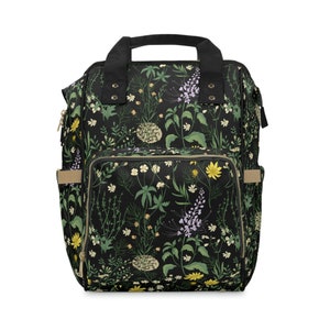 Wildflower Diaper Bag | Diaper Backpack | Cottagecore Diaper Bag | Woodland Diaper Bag | Witchy Diaper Bag | Floral Diaper Bag | Baby Shower