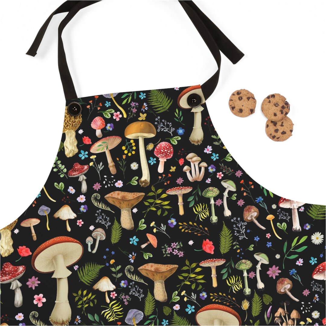 Mushroom Apron Toadstool Apron Mushroom Kitchen Apron Mushroom Kitchen ...