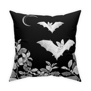 Gothic Bat Pillow | Gothic Decor | Throw Pillow | Bat Pillow | Gothic bats | Gothcore | Dark Cottagecore | Vampire bat | Goblincore