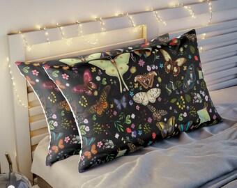 Butterfly Pillow Sham | No Flange 2 sizes | Butterfly Aesthetic |  Cottagecore Decor | Goblincore | Dark Academia | Butterfly Pillow Cover