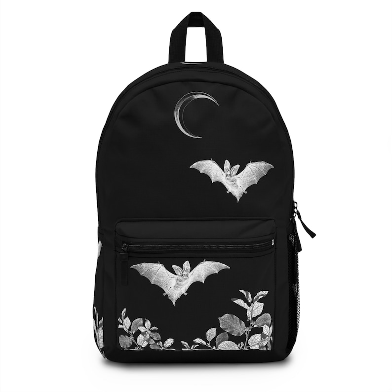 Goth Bat Backpack Gothic Backpack Vampire Bat Backpack Dark Academia Backpack Goth Accessories Goth Back To School image 1