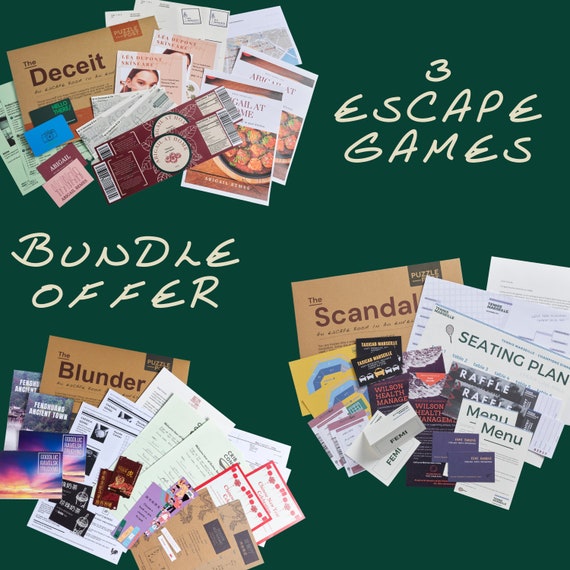 BUNDLE OFFER Escape Room in an Envelope Deceit Blunder 