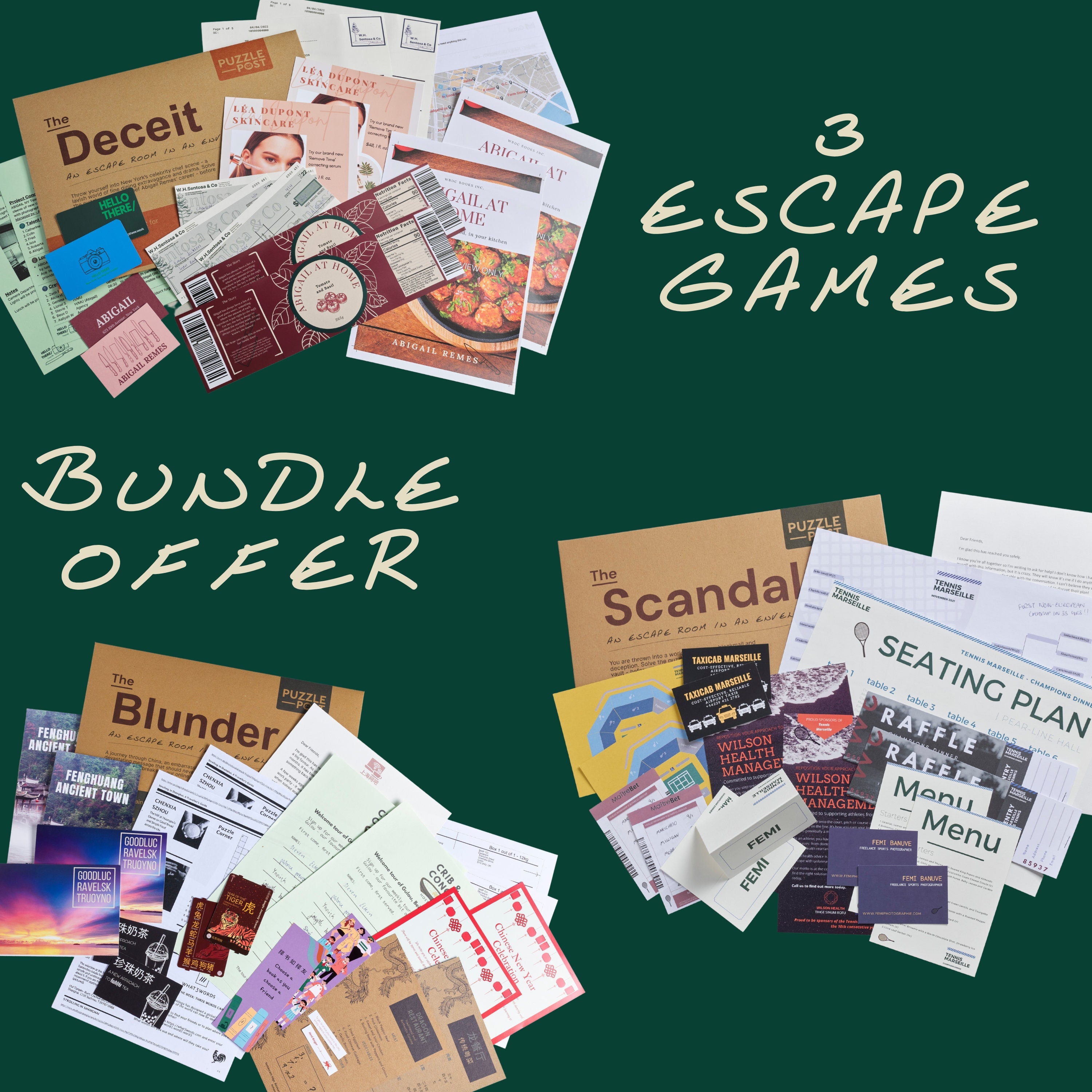 BUNDLE OFFER Escape Room in an Envelope Deceit Blunder -  Portugal