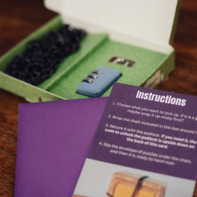 Escape Room Lock and Chain Puzzle Game Secure Your Gifts and Etsy