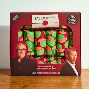 Official Taskmaster Christmas Crackers 2024 – Dinner Party Crackers, Plastic-Free, Recyclable, Fun Christmas Game for Family & Friends