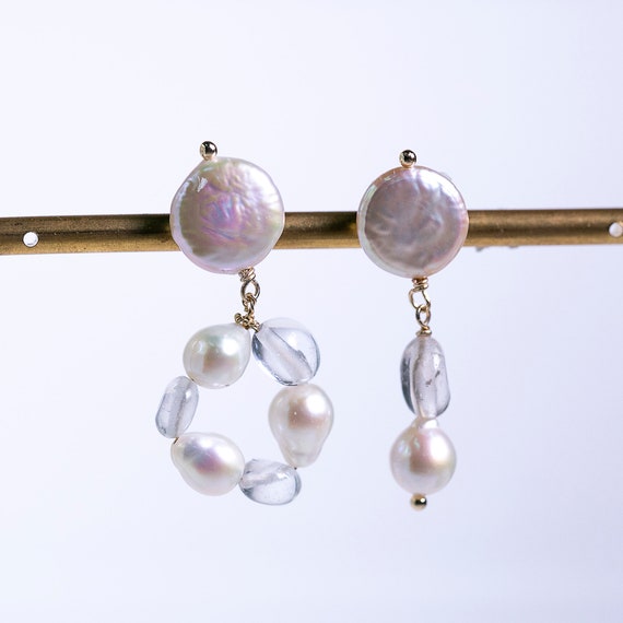 Natural Crystal Beads Earrings Dangle Handmade Earrings Etsy