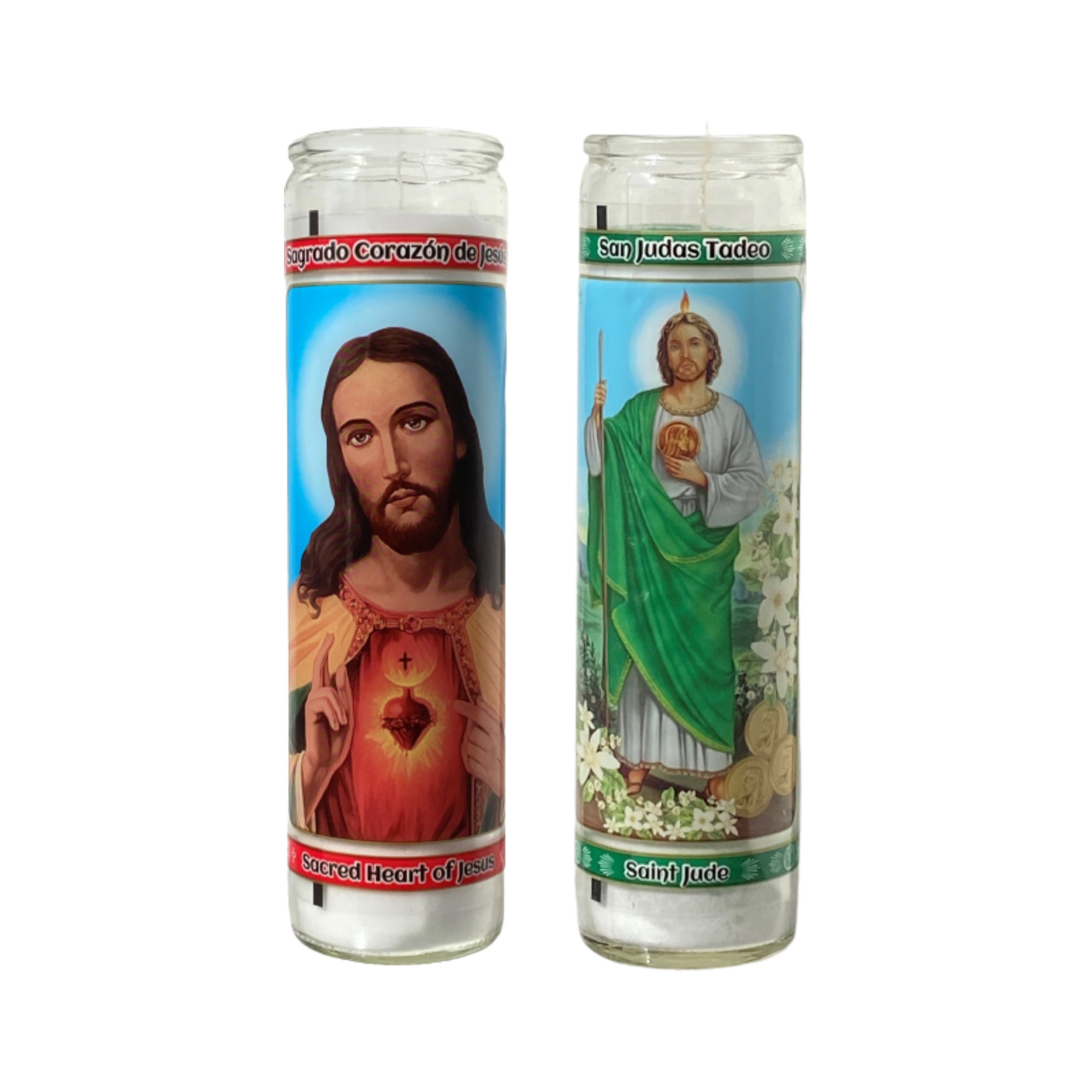 Sacred Heart of Jesus & Saint Jude Prayer Candle 8in 2 Pack 7 Etsy