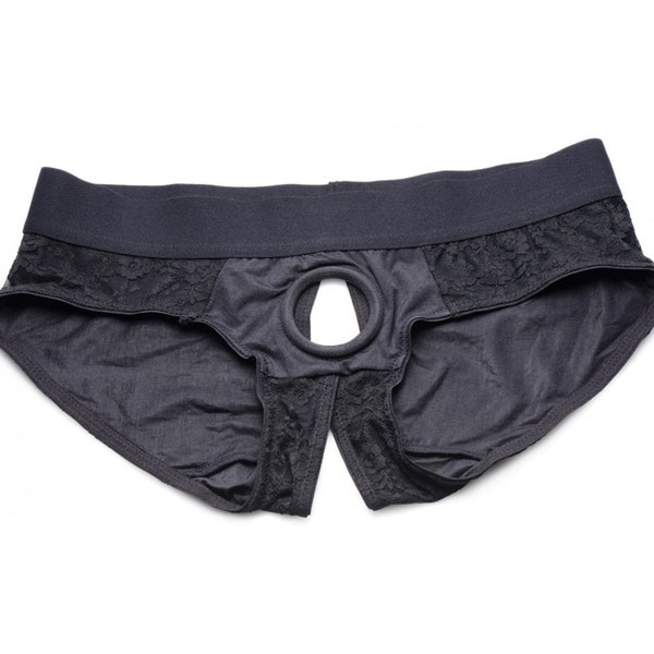 Cal Exotics Scandal Crotchless Pegging Panty Set Strap On Harness