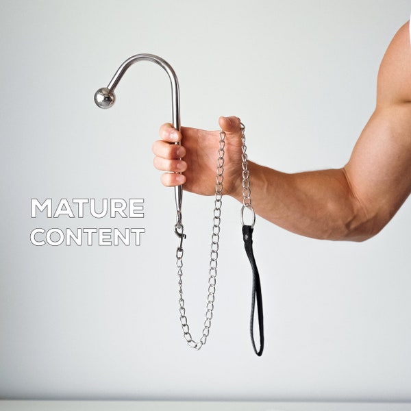 Anal Hook and Leash / Cunt Hook – Stainless Steel Rope Bondage Accessory – Butt Plug