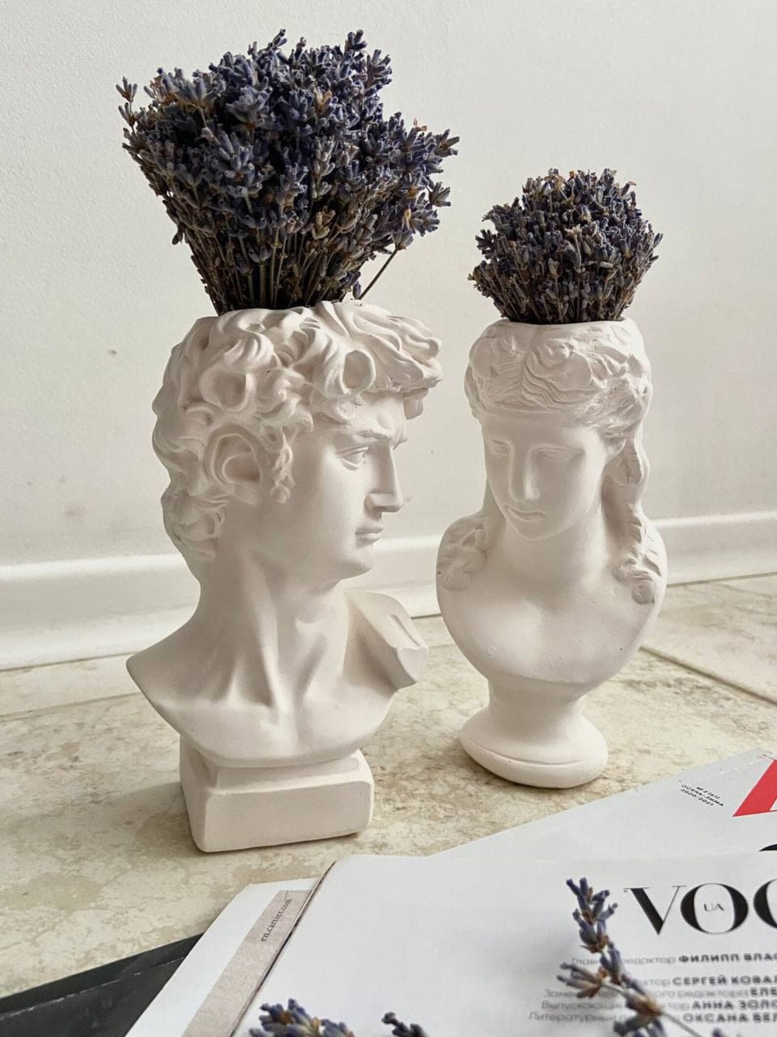 Greek bust of David Head statue planter vase Sculpture Flower Etsy