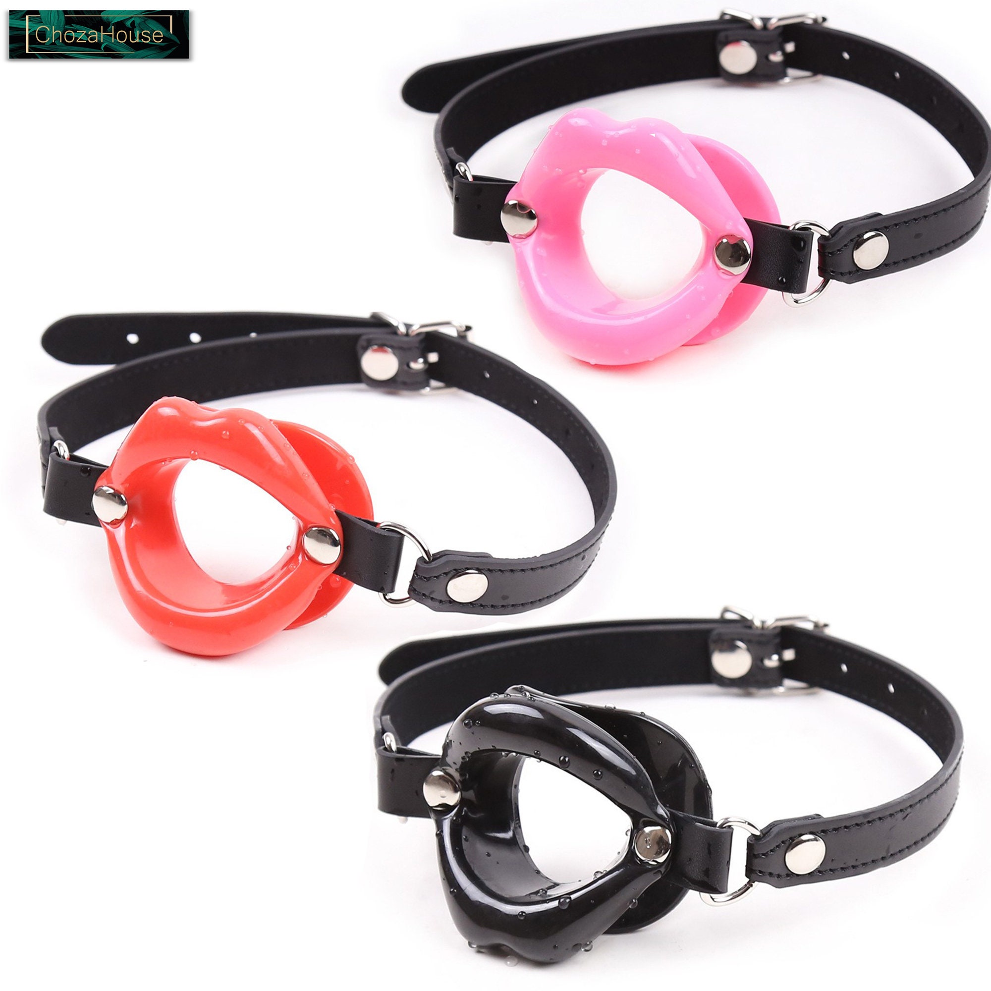 Oral Mouth Gag-lip Shape Mouth Gag Silicone Gag-leather Mouth Gag-oral Sex  SM Mouth sex Toy Roll Games Mouth Gag Oral-leather Fixation 