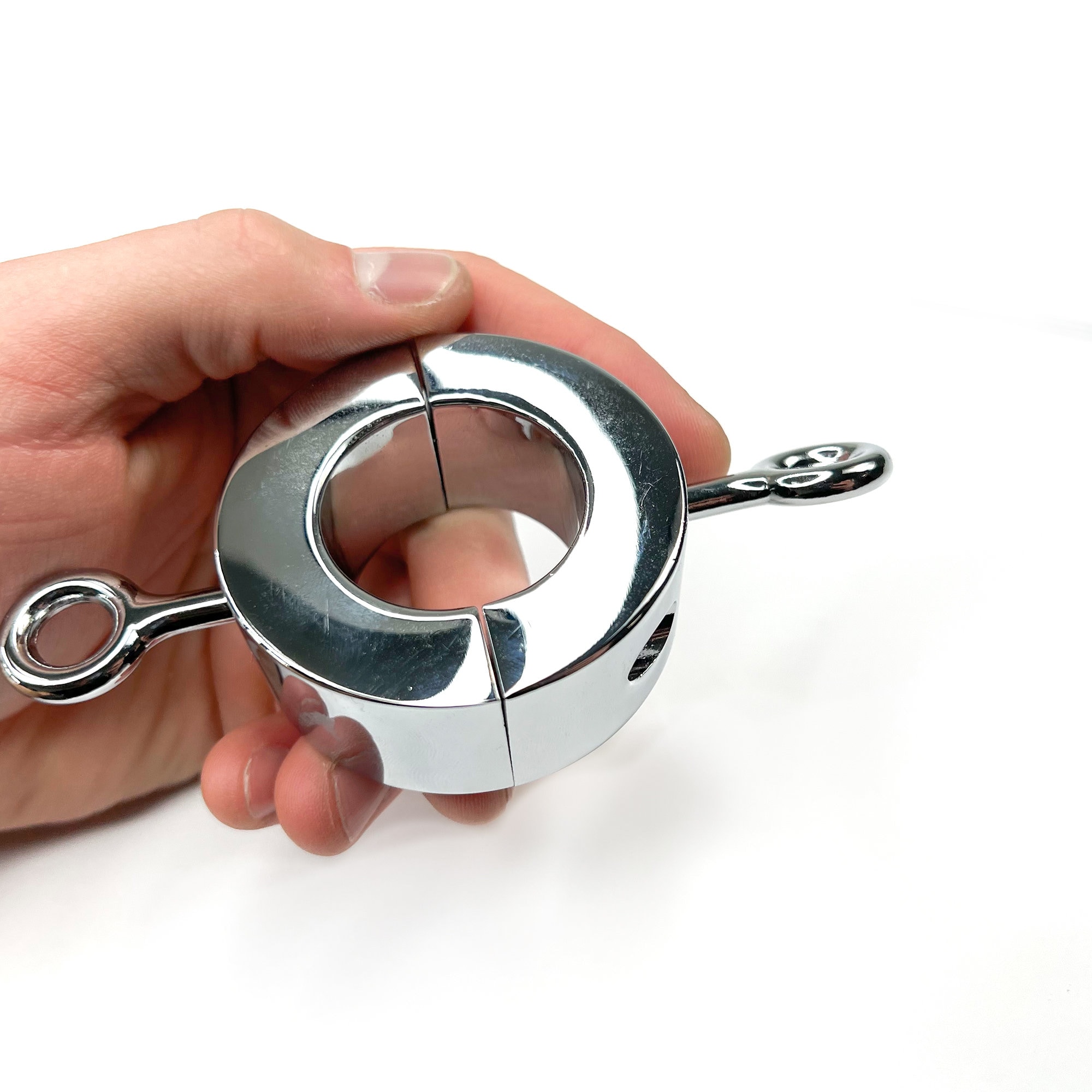 STAINLESS STEEL MAGNETIC BALL WEIGHT TESTICLE STRETCHER RING BONDAGE CBT 4  SIZE