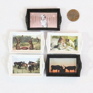 Miniature Tea Tray, Dollhouse Serving Tray, Miniature Rectangular Tray, Dollhouse Easter, Decorative Tray, Marilyn Monroe, Serving Platter