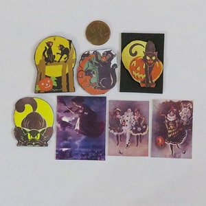 Miniature Halloween Decor, Miniature Halloween Sign, Dollhouse Halloween Decor, Haunted House, Miniatures, Dollhouse Accessories, 1:6