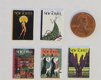 1920s - 1940s, Art Deco Magazine Cover, Dollhouse Décor, Dollhouse Magazine, Miniature Magazine, Dollhouse Accessories, Miniature Decor