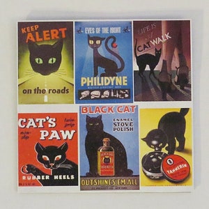 Vintage Cat Ad Sign, Kitchen Decor, Vintage Decor, MCM, Country Wall Decor, Cat Lover Gift, Black Cat, Whimsigoth Decor, Cat Gift