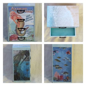 Mermaid Jewelry Box Large, Jewelry Box for Women Wood, Mermaid Decor, Nautical Decor, Gift for Wife, Jewelry Box for Women Unique
