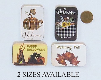 Miniature Fall Sign, Miniature Fall Decor, Dollhouse Fall Decorations, Modern Dollhouse Fall Sign, Dollhouse Miniature Thanksgiving,  1:6