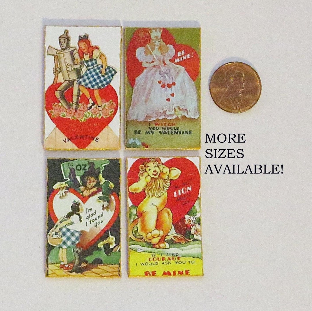 Wizard of Oz Valentine, Valentines Day, Miniature Valentine, Dollhouse ...