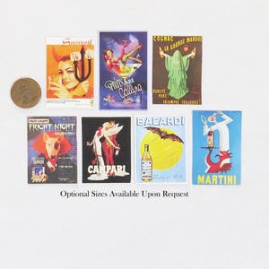 Miniature Bar Sign, Dollhouse Bar Sign, Vintage Liquor Ad, Art Deco, Devil, Vintage Advertising, Dollhouse Accessories, Bat, Vampire, 1:12