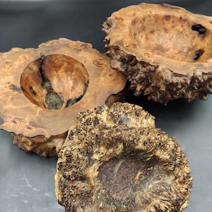 Unique Wood Burl Bowl, Hand Carved Wooden Serving Bowl, Handmade Eco-friendly Sustainable Housewarming Gift