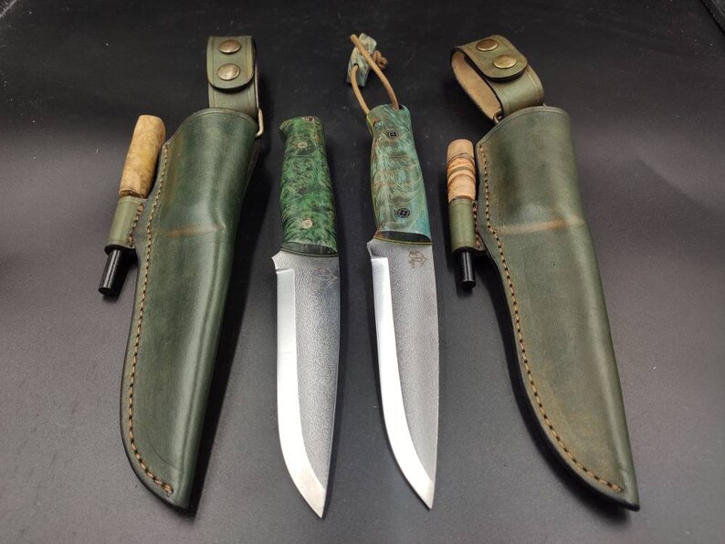 Bush Pro Premium Scandi Bushcraft Knife With Fire Starter Etsy