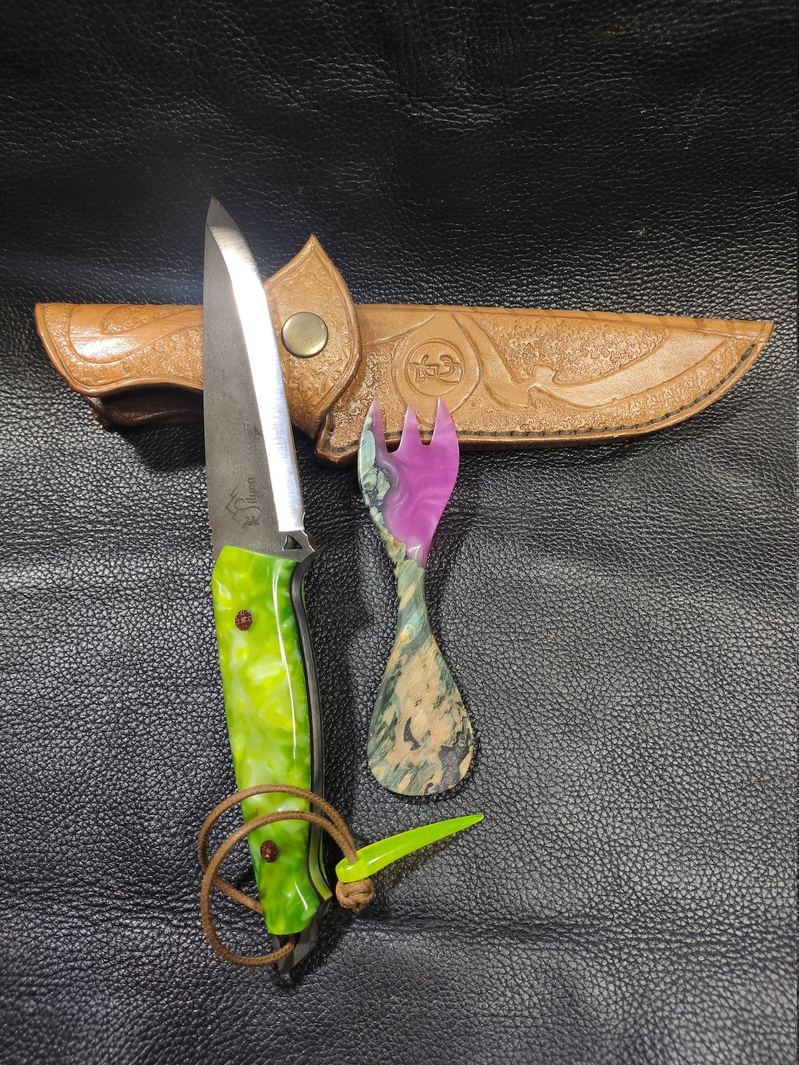 Epoxy Resin Handle Sleipner Steel Knife Scandi Grind with Etsy