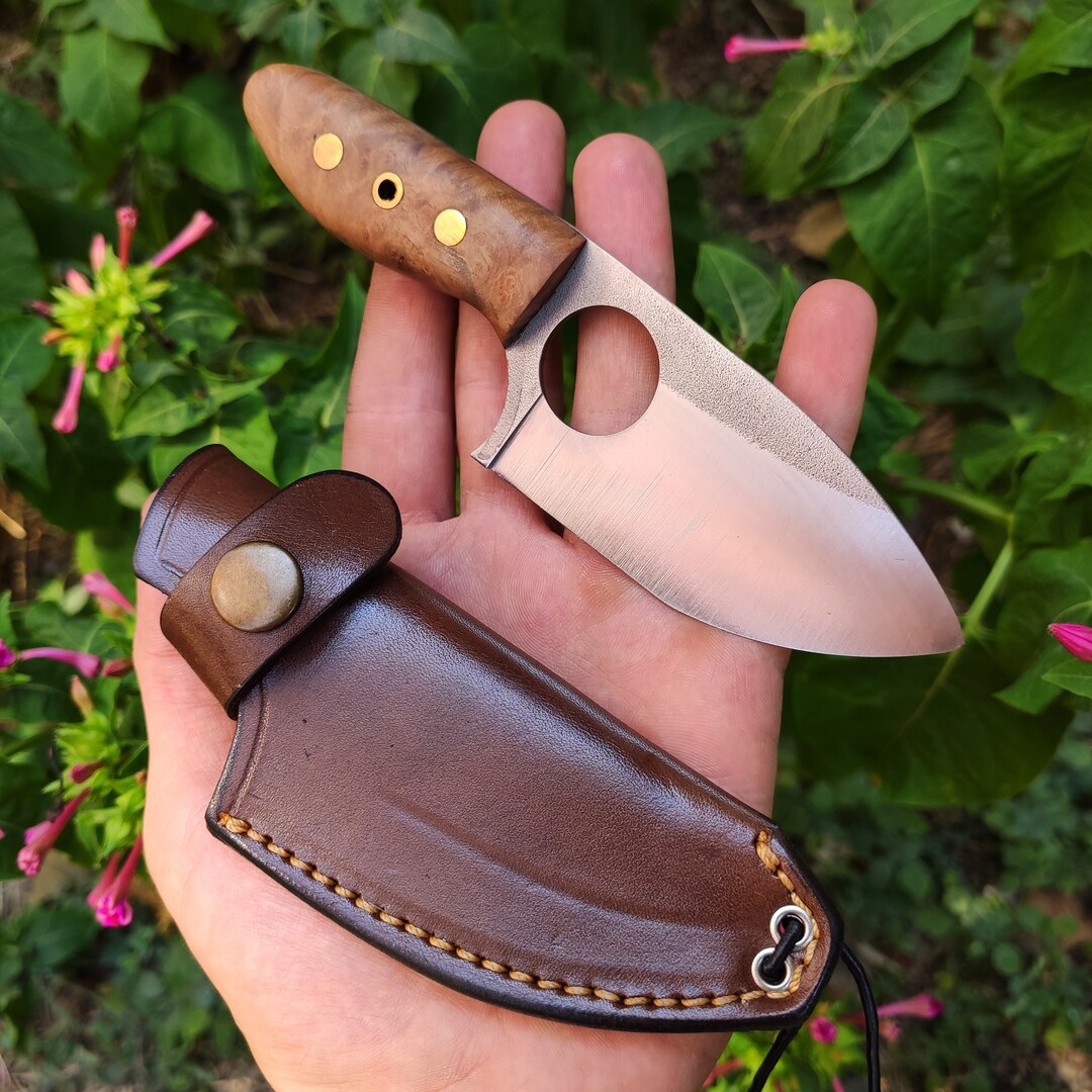 Custom EDC Necklace Knife & Belt Neck Carry Option Hand Crafted Leather