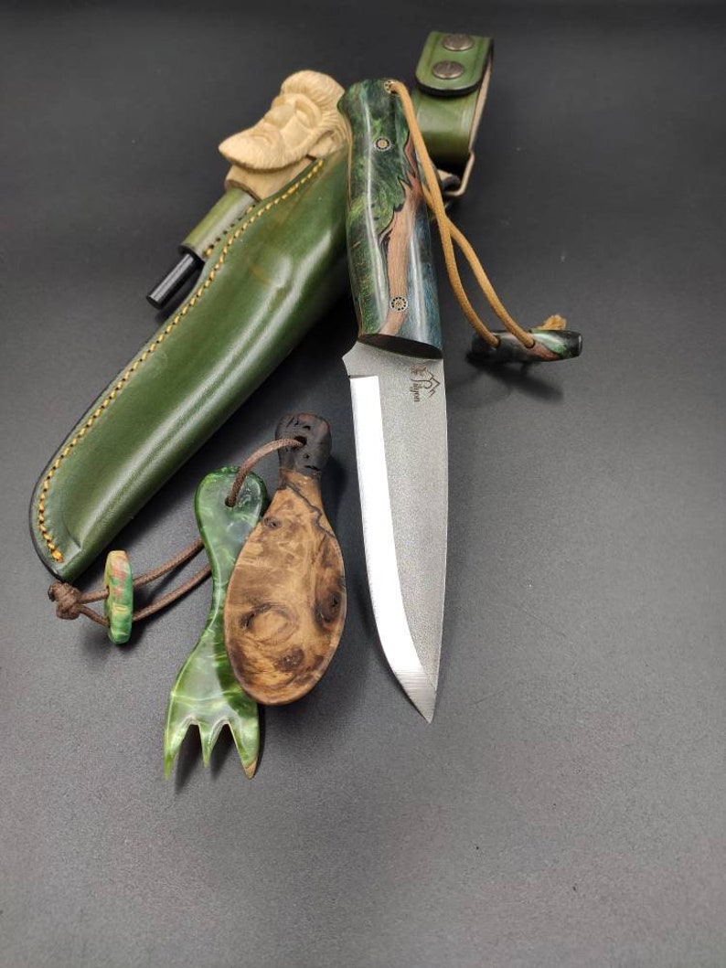 Bush Pro Premium Scandi Bushcraft Knife With Fire Starter Etsy