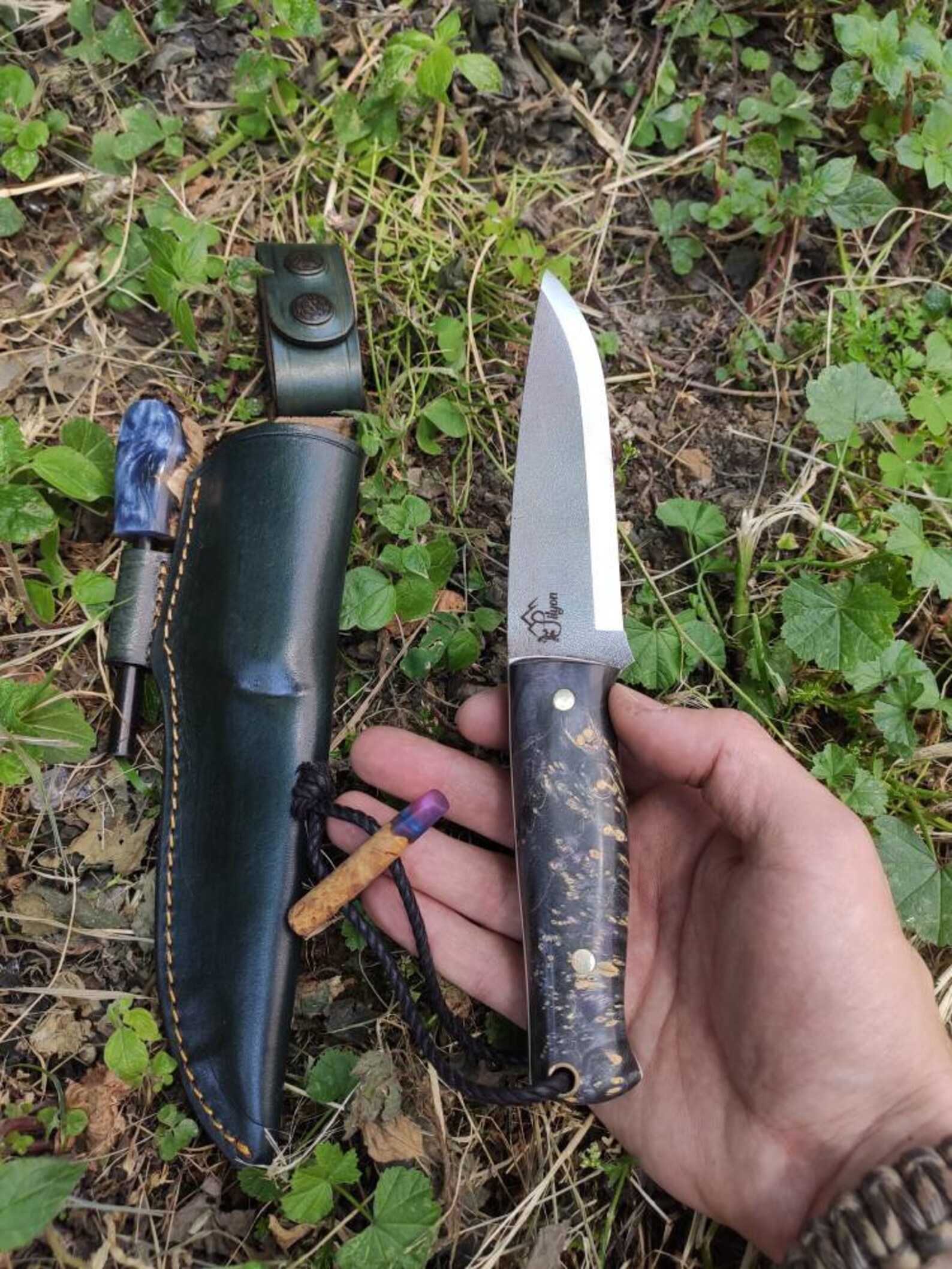 Bush Pro Premium Scandi Bushcraft Knife With Fire Starter Etsy