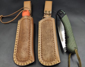 Best Bahco Laplander Leather Sheath, Hand Crafted Bushcraft Folding Saw Dangler Holster, Handmade Outdoor Gear Gift